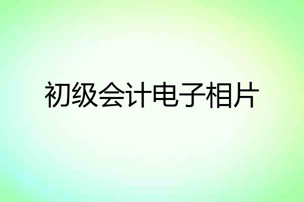 初级会计电子相片