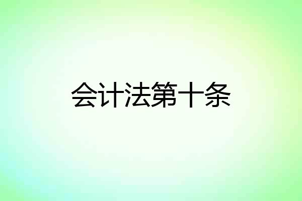 会计法第十条