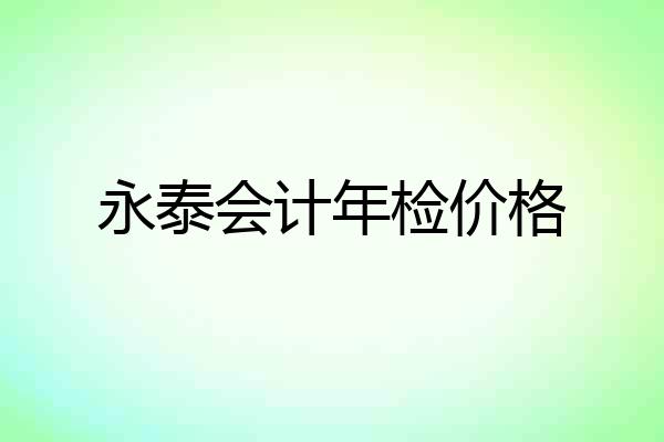 永泰会计年检价格