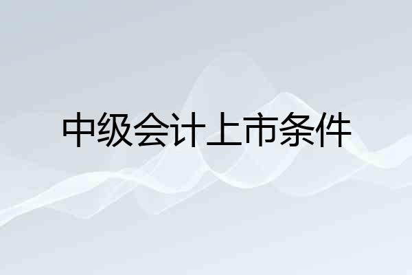 中级会计上市条件
