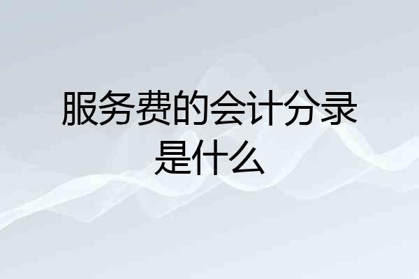 服务费的会计分录是什么