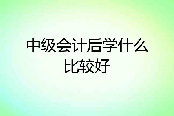 中级会计后学什么比较好