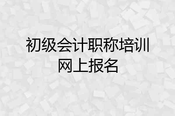 初级会计职称培训网上报名