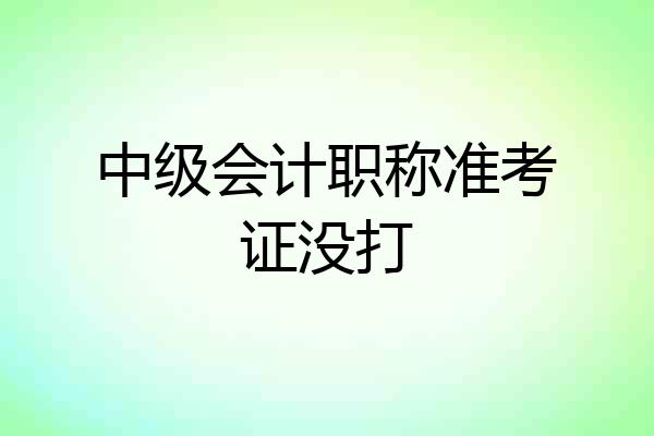 中级会计职称准考证没打