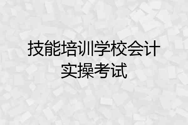 技能培训学校会计实操考试