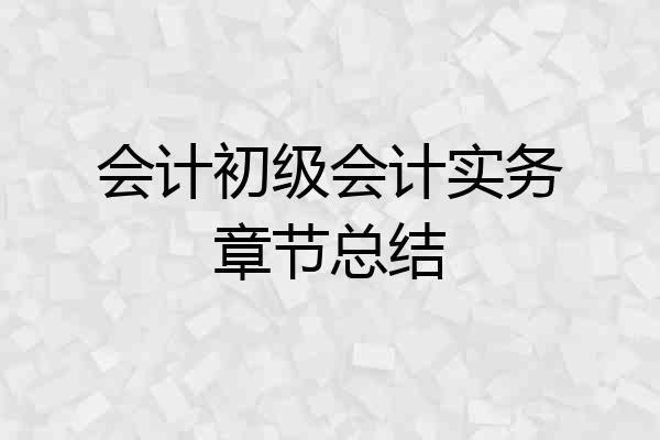 会计初级会计实务章节总结