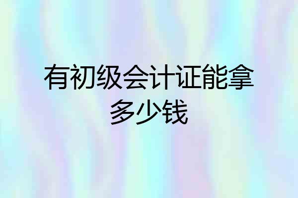 有初级会计证能拿多少钱