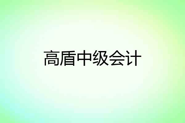高盾中级会计