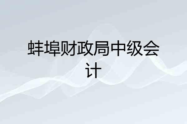 蚌埠财政局中级会计