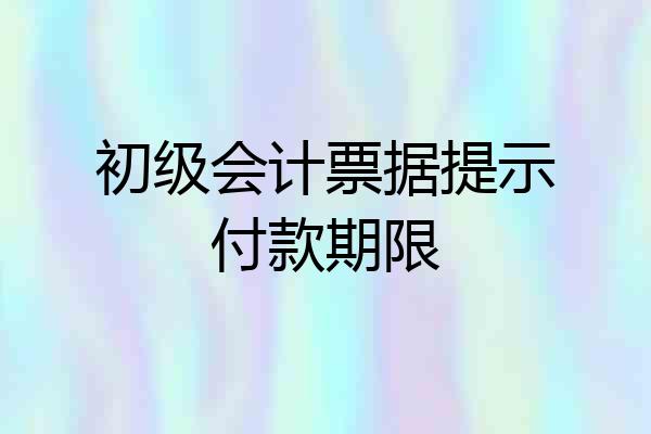 初级会计票据提示付款期限