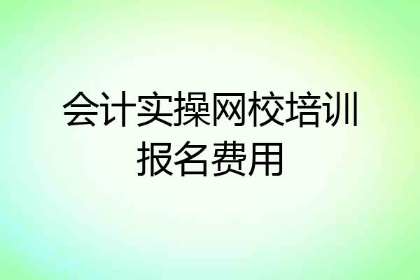 会计实操网校培训报名费用