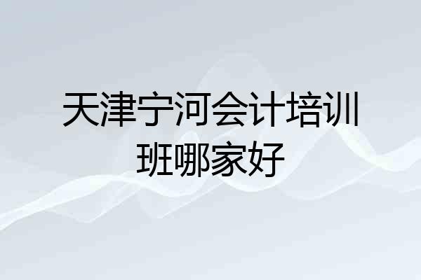 天津宁河会计培训班哪家好