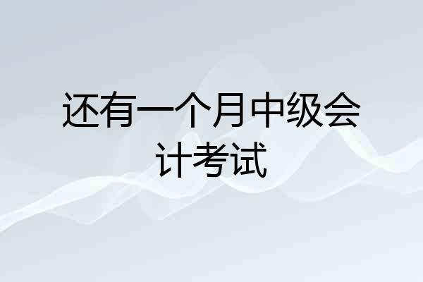 还有一个月中级会计考试