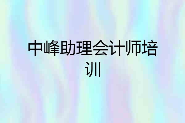 中峰助理会计师培训