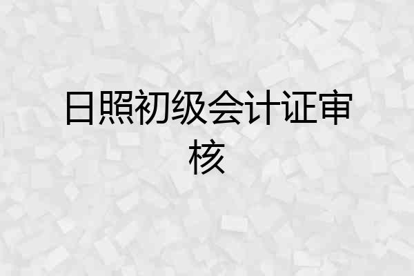 日照初级会计证审核
