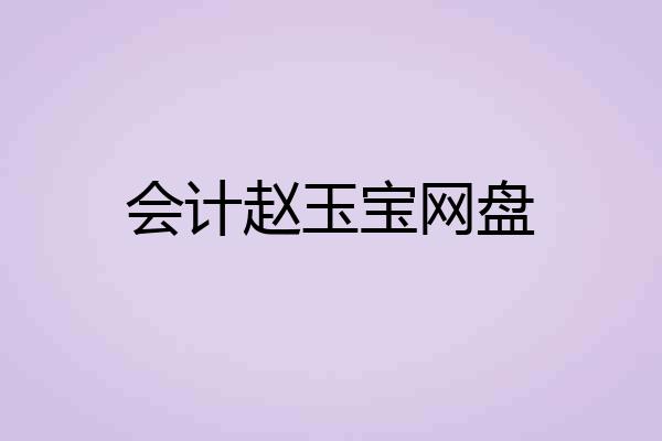 会计赵玉宝网盘