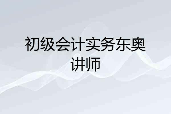 初级会计实务东奥讲师