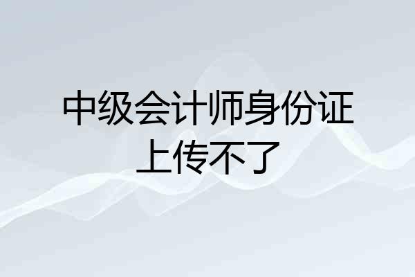 中级会计师身份证上传不了