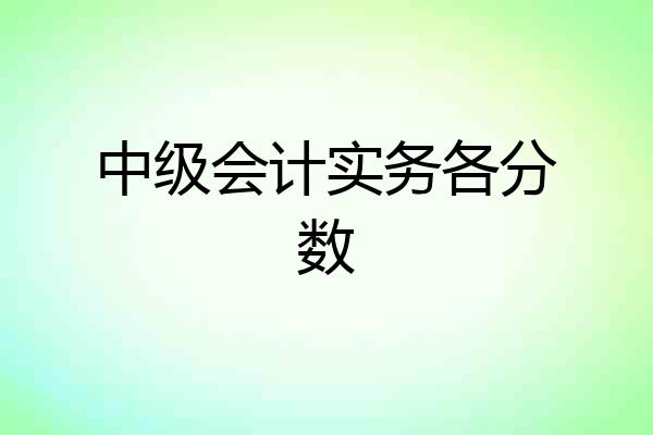 中级会计实务各分数