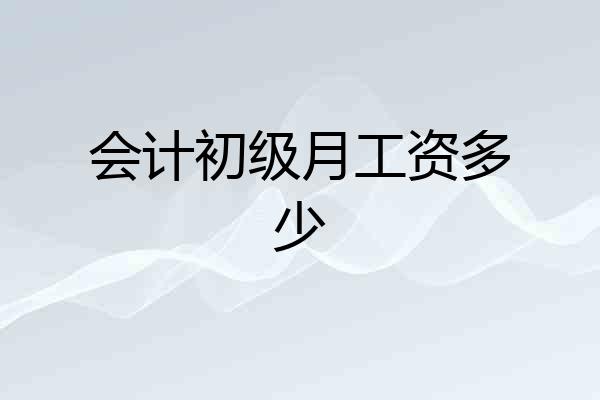 会计初级月工资多少