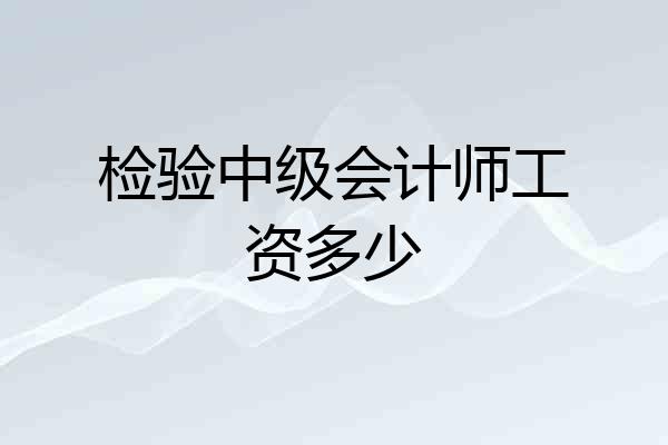 检验中级会计师工资多少