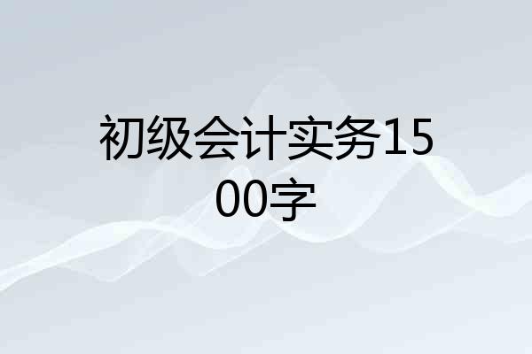 初级会计实务1500字