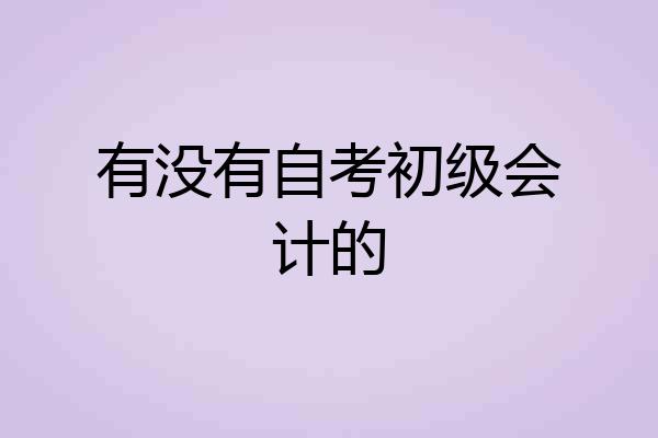 有没有自考初级会计的
