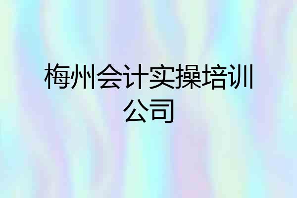 梅州会计实操培训公司