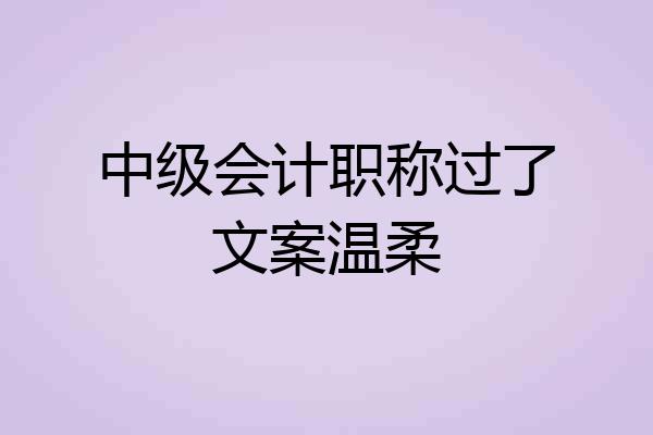 中级会计职称过了文案温柔