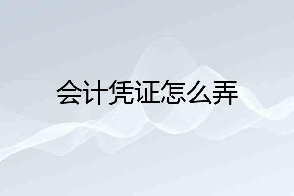 会计凭证怎么弄