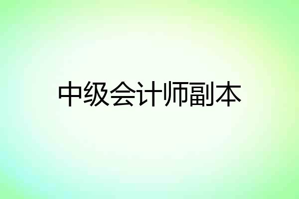 中级会计师副本