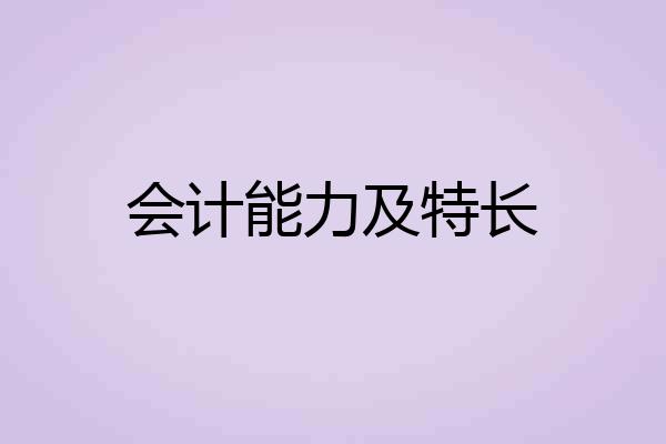 会计能力及特长