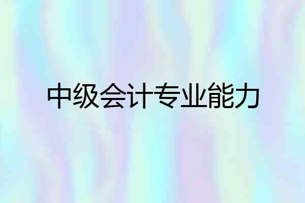 中级会计专业能力