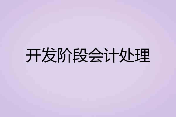 开发阶段会计处理