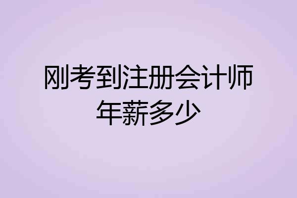 刚考到注册会计师年薪多少