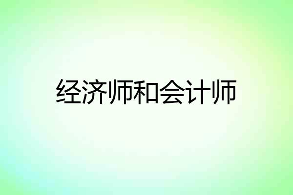 经济师和会计师