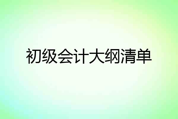 初级会计大纲清单