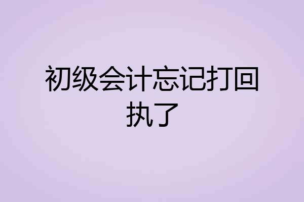 初级会计忘记打回执了