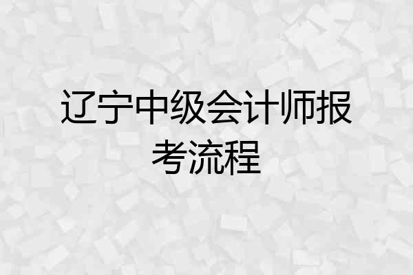辽宁中级会计师报考流程