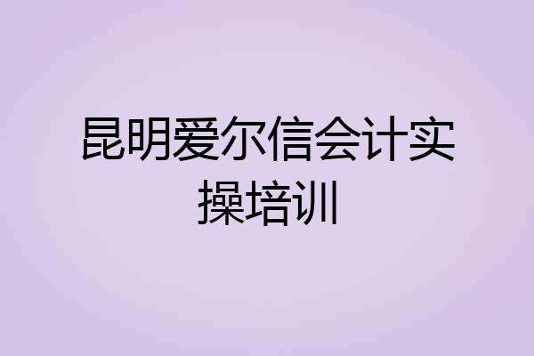 昆明爱尔信会计实操培训