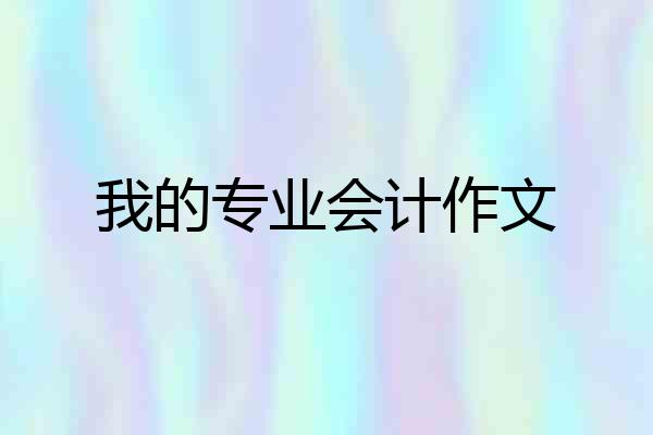 我的专业会计作文