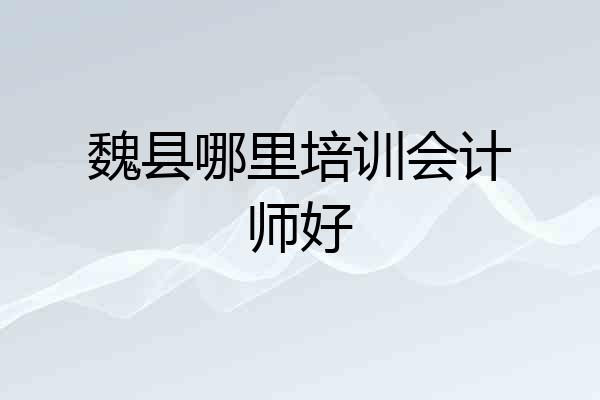 魏县哪里培训会计师好
