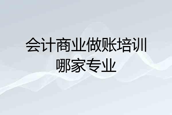 会计商业做账培训哪家专业