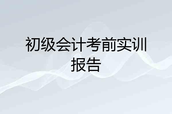 初级会计考前实训报告