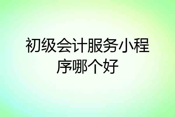 初级会计服务小程序哪个好