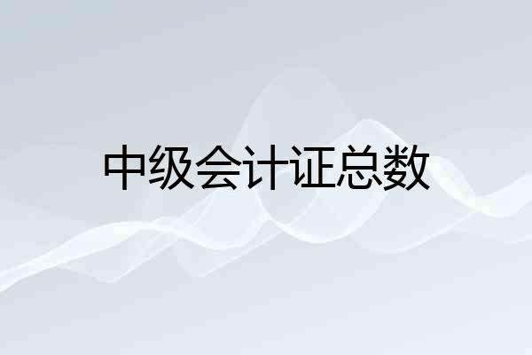 中级会计证总数
