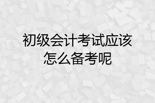 初级会计考试应该怎么备考呢