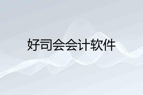 好司会会计软件