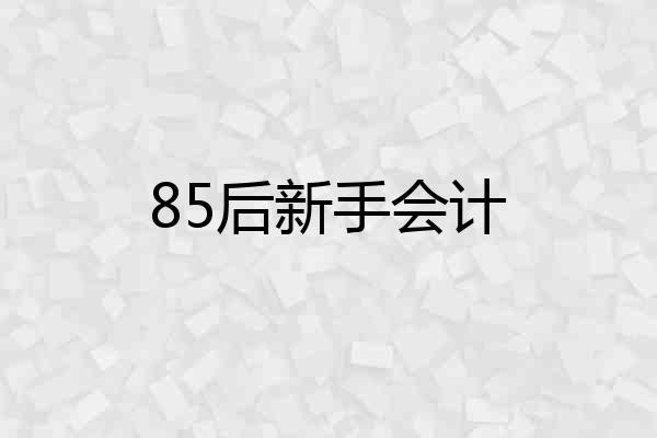 85后新手会计