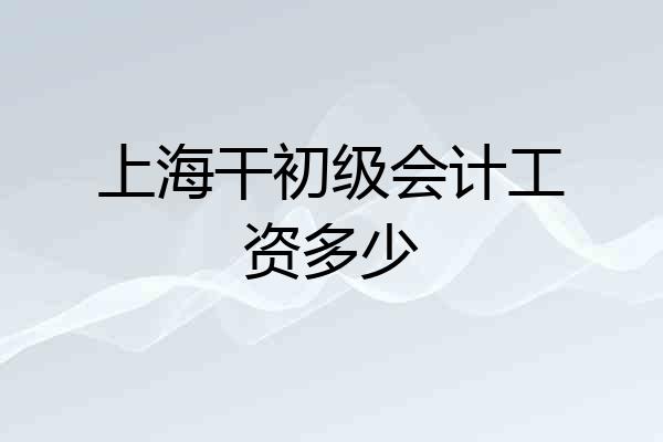 上海干初级会计工资多少